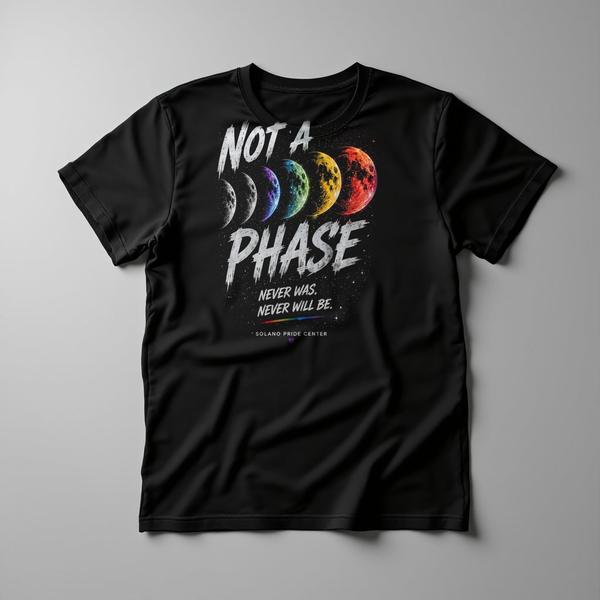 Not a Phase design on a black T-shirt